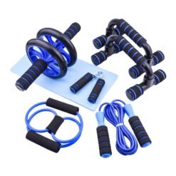 Kit de Musculation 7 en 1 HLZSP – Roue Abdominale, Poignées Push-Up, Corde à Sauter & Accessoires Fitness Complets